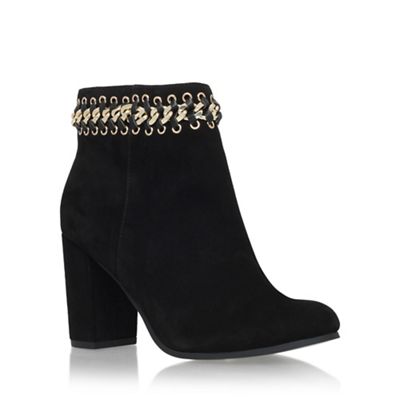 Black 'Sphynx' high heel ankle boot with embellished ankle cuff
